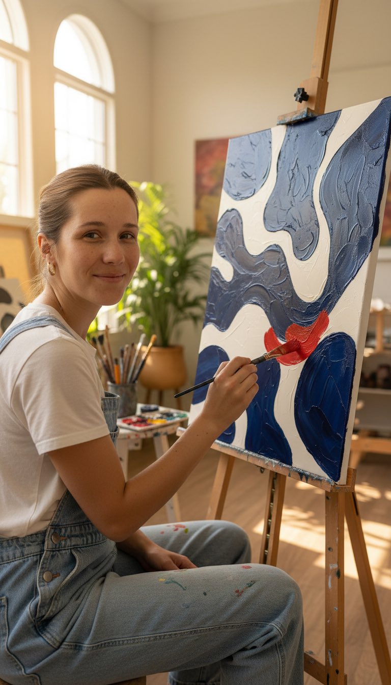 Charly in ihrem Atelier / Charly in her studio